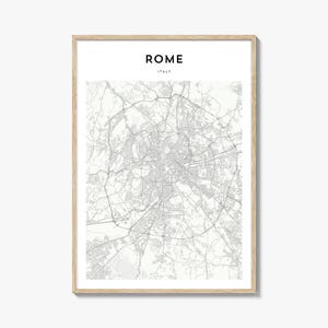 Rom Karte Poster, Rom Karte Druck, Rom Reisewandkunst, Rom personalisierte Karte, Italien