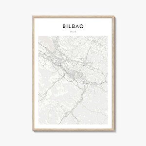 Bilbao Map Poster, Bilbao Map Print, Bilbao Travel Wall Art, Bilbao Personalized Map, Spain