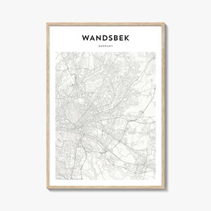 Wandsbek Map Poster, Wandsbek Map Print, Wandsbek Travel Wall Art, Wandsbek Personalized Map, Hamburg