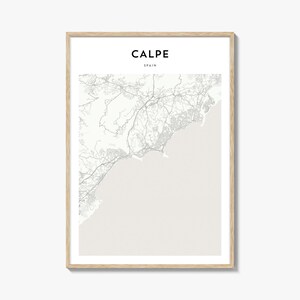 Calpe Karte Poster, Calpe Karte Druck, Calpe Reisewandkunst, Calpe personalisierte Karte, Spanien