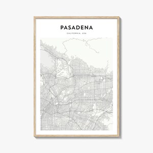 Pasadena Map Poster, Pasadena Map Print, Pasadena Travel Wall Art, Pasadena Personalized Map, California