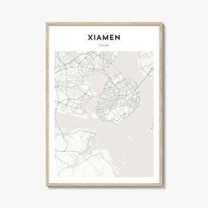 Xiamen Map Poster, Xiamen Map Print, Xiamen Travel Wall Art, Xiamen Personalized Map, China