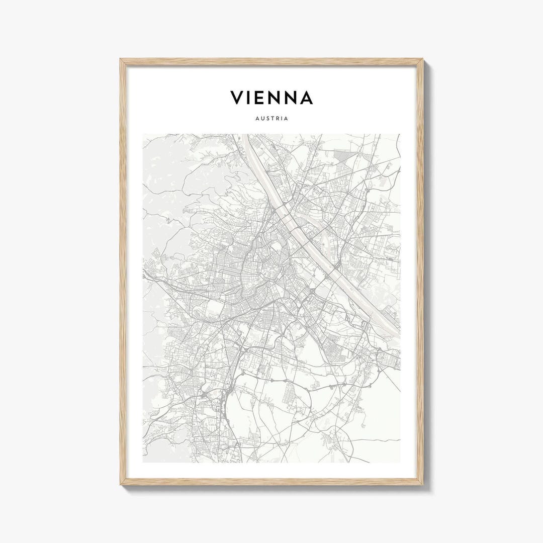 Vienna Map Print, Austria Poster, Österreich Wall Art, Wien Custom