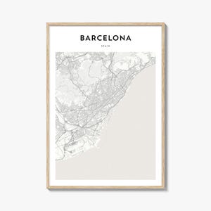 Cartaz do mapa de Barcelona, impressão do mapa de Barcelona, arte de parede de viagem de Barcelona, mapa personalizado de Barcelona, Espanha