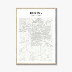 Bristol Karte Poster, Bristol Karte Druck, Bristol Reisewandkunst, Bristol personalisierte Karte, Vereinigtes Königreich