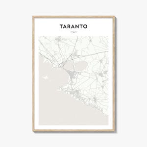 Taranto Italy Map Print: Minimalist Travel Poster