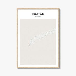 Roatan Map Poster, Roatan Map Print, Roatan Travel Wall Art, Roatan Personalized Map, Honduras