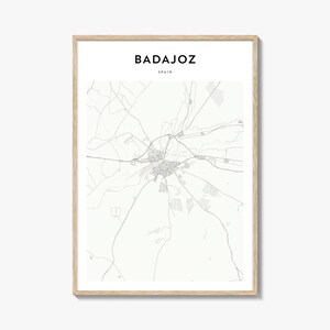 Badajoz Karte Poster, Badajoz Karte Druck, Badajoz Reisewandkunst, Badajoz personalisierte Karte, Spanien
