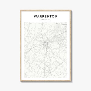 Warrenton Map Poster, Warrenton Map Print, Warrenton Travel Wall Art, Warrenton Personalized Map, Virginia