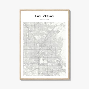 Affiche de carte de Las Vegas, impression de carte de Las Vegas, art mural voyage Las Vegas, carte personnalisée de Las Vegas, Nevada