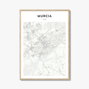 Murcia Karte Poster, Murcia Karte Druck, Murcia Reisewandkunst, Murcia personalisierte Karte, Spanien