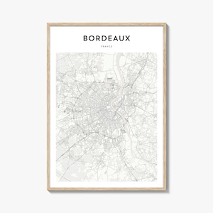 Bordeaux Karte Poster, Bordeaux Karte Druck, Bordeaux Reise Wandkunst, Bordeaux personalisierte Karte, Frankreich