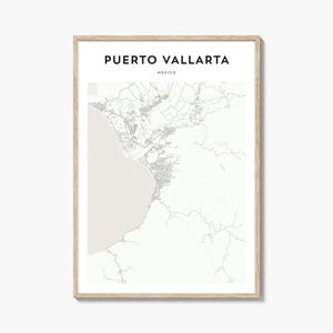 Puerto Vallarta Map Poster, Puerto Vallarta Map Print, Puerto Vallarta Travel Wall Art, Puerto Vallarta Personalized Map, Mexico