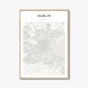 Dublin Map Print, Ireland Poster, Éire Wall Art, Baile Átha Cliath Custom Street Decor