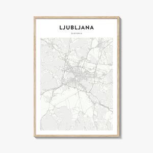 Ljubljana Map Poster, Ljubljana Map Print, Ljubljana Travel Wall Art, Ljubljana Personalized Map, Slovenia