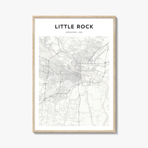 Cartaz do mapa de Little Rock, impressão do mapa de Little Rock, arte de parede de viagem de Little Rock, mapa personalizado de Little Rock, Arkansas