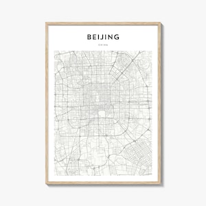 Beijing Map Poster, Beijing Map Print, Beijing Travel Wall Art, Beijing Personalized Map, China