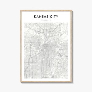 Kansas City Missouri Map Poster, Kansas City Map Print, Kansas City Travel Wall Art, Kansas City Personalized Map,