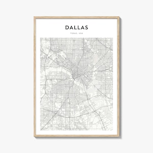 Dallas Map Poster, Dallas Map Print, Dallas Travel Wall Art, Dallas Personalized Map, Texas