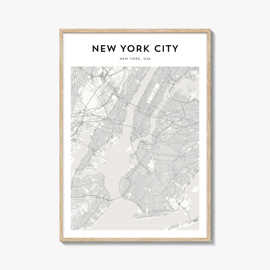 New York City Map Art Print: Minimalist Travel Poster - Etsy Canada