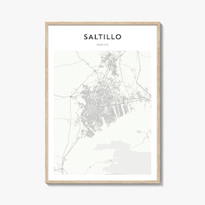 Saltillo Map Poster, Saltillo Map Print, Saltillo Travel Wall Art, Saltillo Personalized Map, Mexico