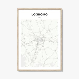 Logrono Karte Poster, Logrono Karte Druck, Logrono Reisewandkunst, Logrono personalisierte Karte, Spanien