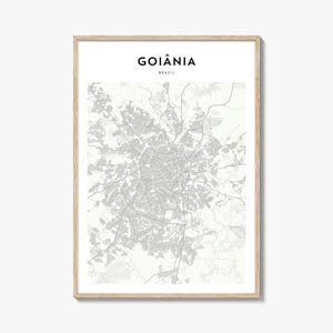 Goiania Karte Poster, Goiania Karte Druck, Goiania Reisewandkunst, Goiania personalisierte Karte, Brasilien