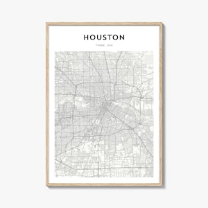 Houston Map Poster, Houston Map Print, Houston Travel Wall Art, Houston Personalized Map, Texas