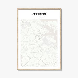Affiche de carte de Kerikeri, impression de carte de Kerikeri, art mural de voyage de Kerikeri, carte personnalisée de Kerikeri, Nouvelle-Zélande