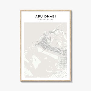 Abu Dhabi Map Print, UAE Poster, United Arab Emirates Wall Art, Abu Dhabi  Decor