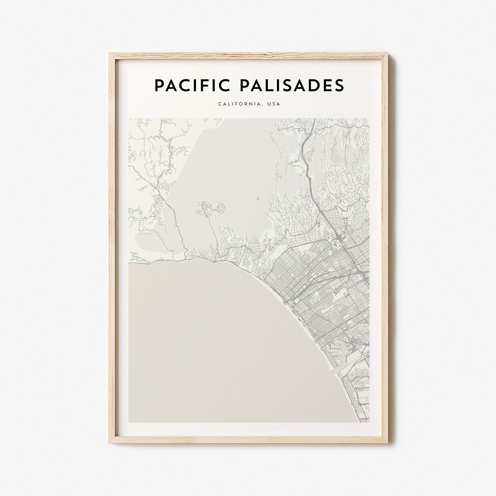 Pacific Palisades Map Poster, Pacific Palisades Map Print, Pacific