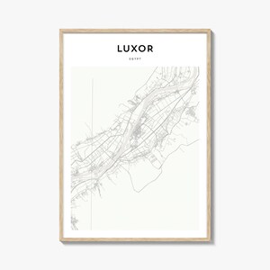 Cartaz do mapa de Luxor, impressão do mapa de Luxor, arte de parede de viagem de Luxor, mapa personalizado de Luxor, Egito