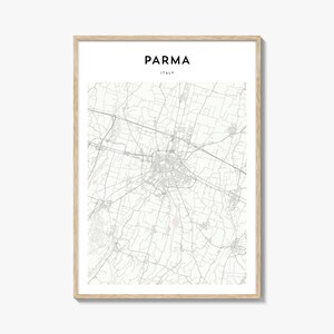 Parma Map Print, Emilia-Romagna Poster, Italy Wall Art, Parma Custom Street Decor