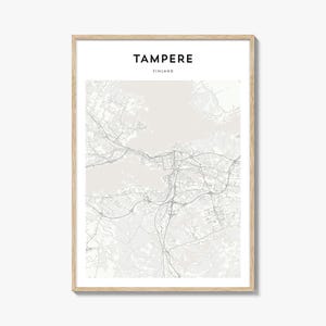 Tampere Map Poster, Tampere Map Print, Tampere Travel Wall Art, Tampere Personalized Map, Finland