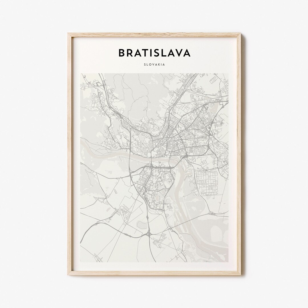 Bratislava Map Poster Bratislava Map Print Bratislava Etsy