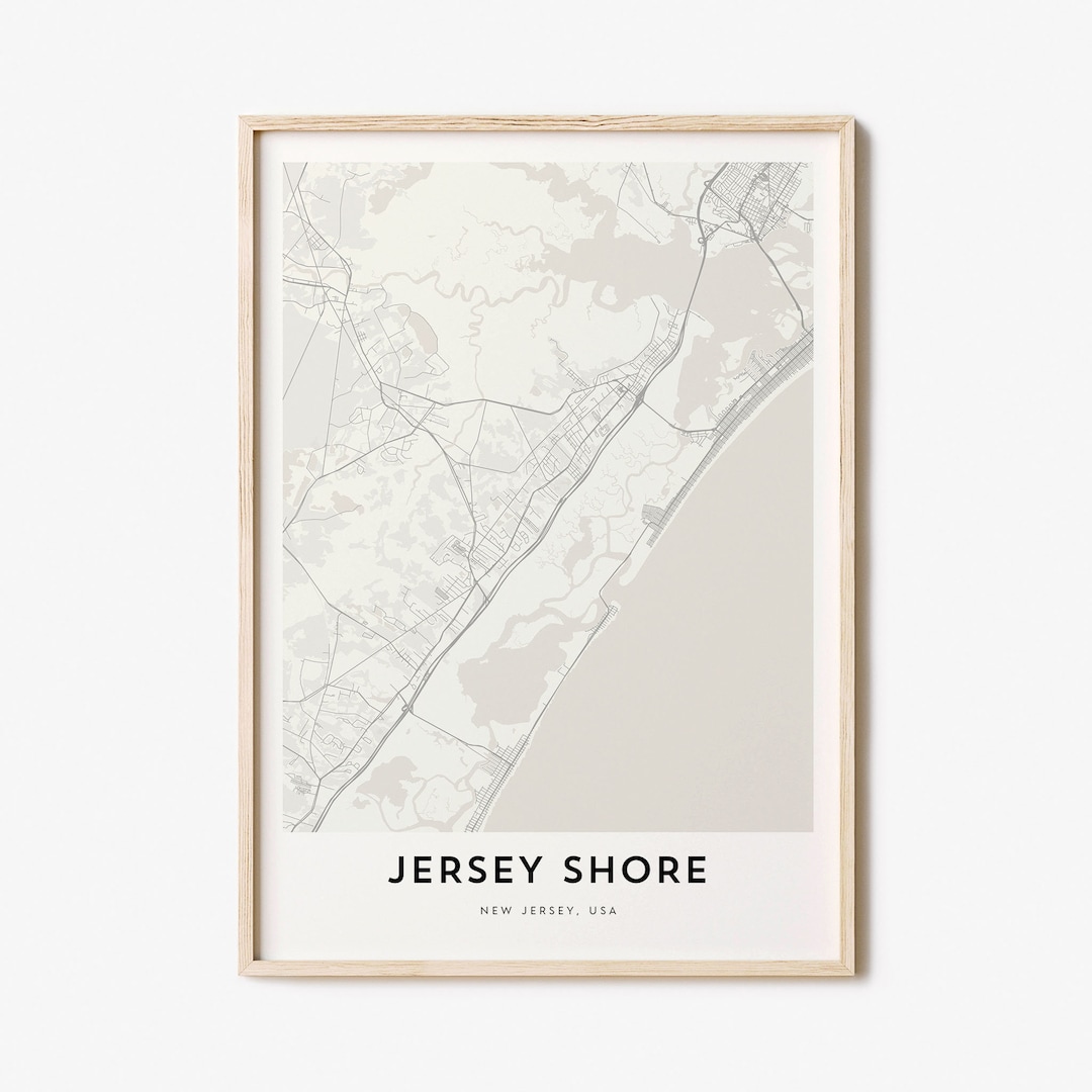 Map of Jersey Shore Jersey Shore Map Print Jersey Shore Map Etsy