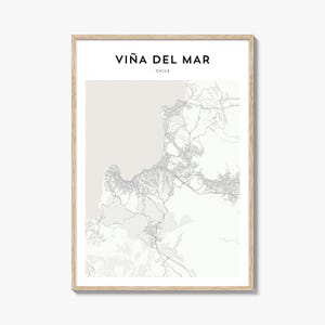 Vina Del Mar Map Poster, Vina Del Mar Map Print, Vina Del Mar Travel Wall Art, Vina Del Mar Personalized Map, Chile