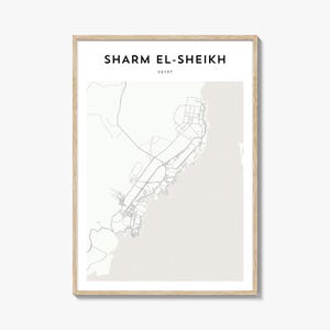 Sharm-el-Sheikh-kaartposter, Sharm-el-Sheikh-kaartafdruk, Sharm-el-Sheikh Travel Wall Art, Sharm-el-Sheikh-gepersonaliseerde kaart, Egypte