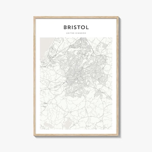 Bristol Map Poster, Bristol Map Print, Bristol Travel Wall Art, Bristol Personalized Map, United Kingdom