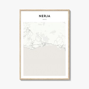 Nerja Karte Poster, Nerja Karte Druck, Nerja Reisewandkunst, Nerja personalisierte Karte, Spanien