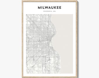 Milwaukee Map Poster, Milwaukee Map Print, Milwaukee Travel Wall Art, Milwaukee Personalized Map, Wisconsin