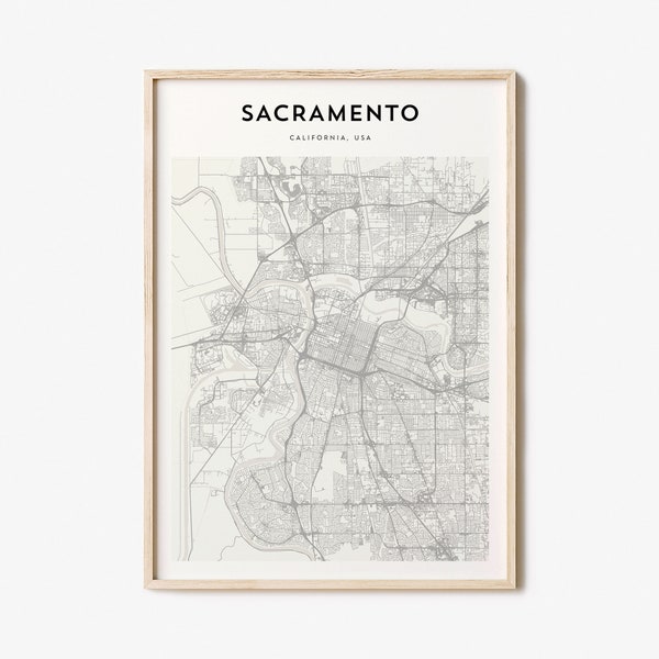 Sacramento Map Poster, Sacramento Map Print, Sacramento Personalized Map Art, Sacramento Wall Art, Sacramento Travel Poster, Travel Gift