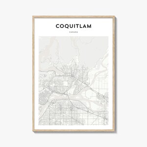 Coquitlam Karte Print, Kanada Poster, British Columbia Wandkunst, Vancouver Custom Street Dekor