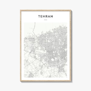 Tehran Map Poster, Tehran Map Print, Tehran Travel Wall Art, Tehran Personalized Map, Iran
