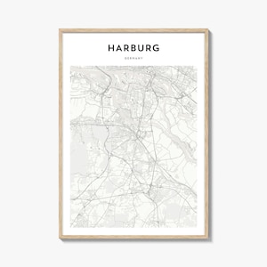 Harburg Map Poster, Harburg Map Print, Harburg Travel Wall Art, Harburg Personalized Map, Hamburg