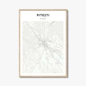 Pitesti Map Poster, Pitesti Map Print, Pitesti Travel Wall Art, Pitesti Personalized Map, Romania