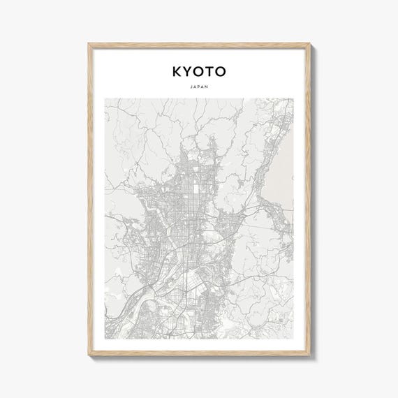 Kyoto Map Print, Japan Poster, Nippon Wall Art, Kansai Custom