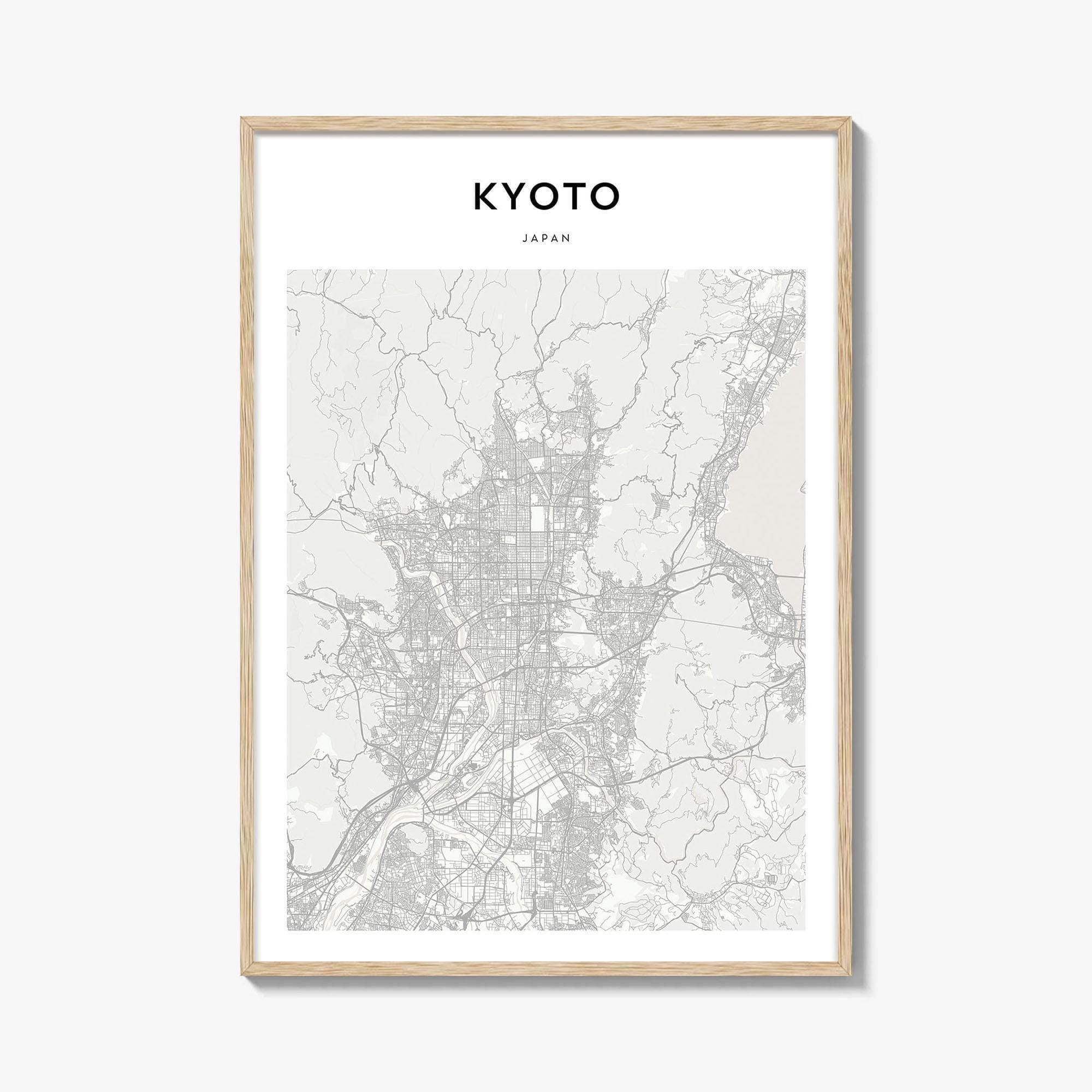 Kyoto Map Print, Japan Poster, Nippon Wall Art, Kansai Custom