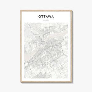 Cartaz do mapa de Ottawa, impressão do mapa de Ottawa, arte de parede de viagem de Ottawa, mapa personalizado de Ottawa, Canadá