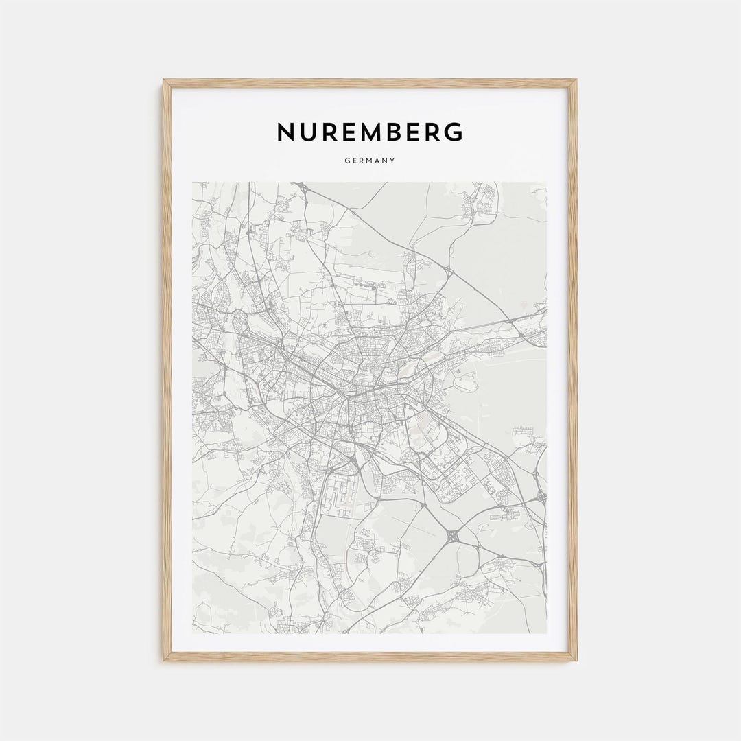 Nuremberg Map Poster, Nuremberg Map Print, Nuremberg Travel Wall Art ...